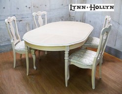 【LYNN HOLLYN】リン・ホーリン ダイニングテーブル チェア セット アイボリー 出張買取 東京都港区