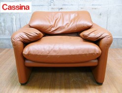 【Cassina】カッシーナ マラルンガ 1人掛けソファ 茶革 ヴィコ・マジストレッティ 出張買取 東京都港区