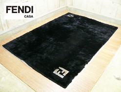 【FENDI CASA】フェンディ カーサ ラグ カーペット 絨毯 ブラック ロゴ入 200×300㎝ 出張買取 東京都大田区