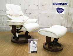 【Ekornes】エコーネス Reno レノ 本革 ストレスレスチェア&オットマン ホワイト Sサイズ 出張買取 東京都渋谷区