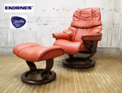 【Ekornes】エコーネス Reno レノ 本革 ストレスレスチェア&オットマン オレンジ Sサイズ 出張買取 東京都江東区