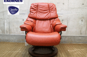 ストレスレス レノ 赤 レザー 回転式 Ekornes】エコーネス Reno レノ 本革 ストレスレスチェア&オットマン