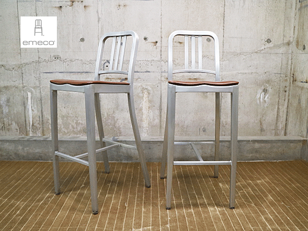 emecoエメコ Navy Barstool  Brushed ネイビー バースツール