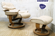 Ekornes】エコーネス Reno レノ 本革 ストレスレスチェア&オットマン S