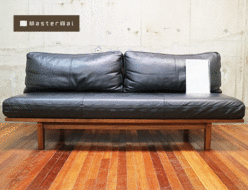 【マスターウォール】MasterWal RITZ SOFA リッツ レザー 3人掛けソファ 黒革 アカセ木工 出張買取 東京都目黒区