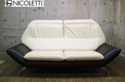 NICOLETTI】ニコレッティ イタリア 総革 3P レザーソファ アイボリー