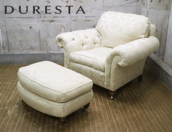 【IDC大塚家具】DURESTA デュレスタ ELGA エルガ アームチェア 1人掛けソファ&オットマン 英国クラシック家具 出張買取 東京都港区