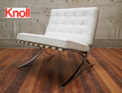 【Knoll】ノル製 BarcelonaChair バルセロナチェア 本革 ホワイト ミース・ファン・デル・ローエ 出張買取 神奈川県横浜市青葉区