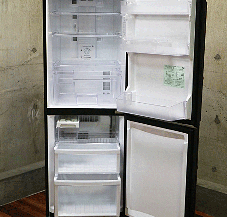 amadana】アマダナ ノンフロン 冷凍冷蔵庫 ZR-441-BK型 ブラック 256L 