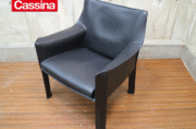 Cassina】カッシーナ 414 CAB キャブ ラウンジアームチェア 黒総革