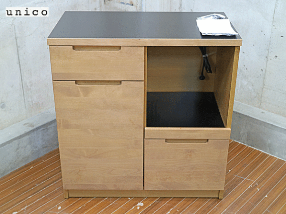 unico】ウニコ WYTHE ワイス キッチンカウンター オープン W800 食器棚 