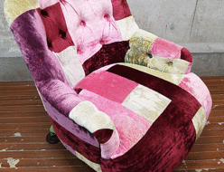 【HALO】ハロ ANNE CHAIR VELVET PATCHWORK BOHEM アン チェア ベルベット パッチワーク ボヘム １人掛けソファ 出張買取 東京都品川区