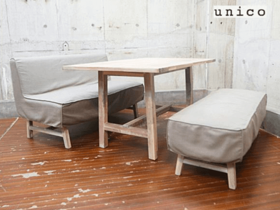 unico】ウニコ MANOA マノア ダイニングテーブル&ベンチソファ 3点 