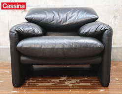 【Cassina】カッシーナ MARALUNGA マラルンガ 黒総革 レザー 1人掛けソファ 出張買取 東京都杉並区