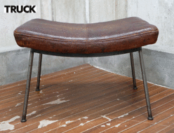 【TRUCK FURNITURE】トラックファニチャー FURROWED-LEATHER STOOL ファロード・レザー スツール オットマン 本革 出張買取 東京都港区