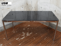【USM Haller】USMハラー テーブル デスク 150㎝ グラファイトブラック ガラス 出張買取 東京都豊島区
