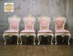 【SILIK】シリック ロココ調 ダイニングチェア 椅子 ピンク イタリア 出張買取 東京都世田谷区