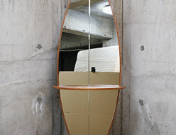 【porada】ポラダ SURF2 MIRROR サーフ2 ミラー 全身鏡 姿見 チェリー材 サーフボード型 タルジオコルツォーニ 出張買取 東京都新宿区
