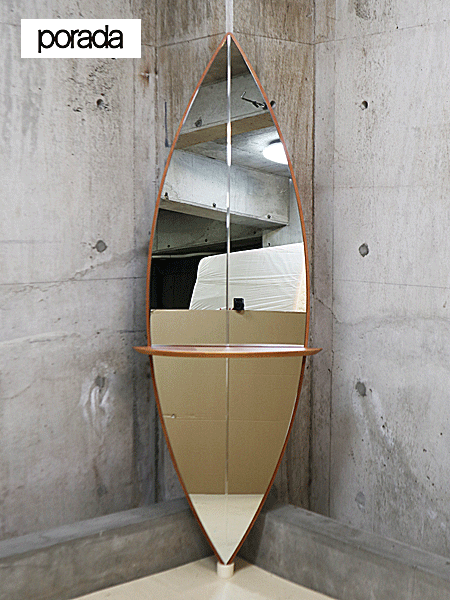 porada】ポラダ SURF2 MIRROR サーフ2 ミラー 全身鏡 姿見 チェリー材 