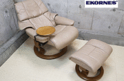 エコーネス　レノ　Sサイズ　ストレスレスチェア　オットマン付き　美品 エコーネス レノ Sサイズ ストレスレスチェア オットマン付き 訳有