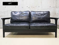 【WTW】ダブルティー TISMO SOFA LEATHER 2S SET ティズモ ソファ レザー ブラック 黒本革 2人掛け 出張買取 東京都港区