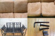 【ACME Furniture IRVIN SOFA】 レザーソファセット ACME Furnitureのアイアンとコットンベルトのハードなレザーソファ