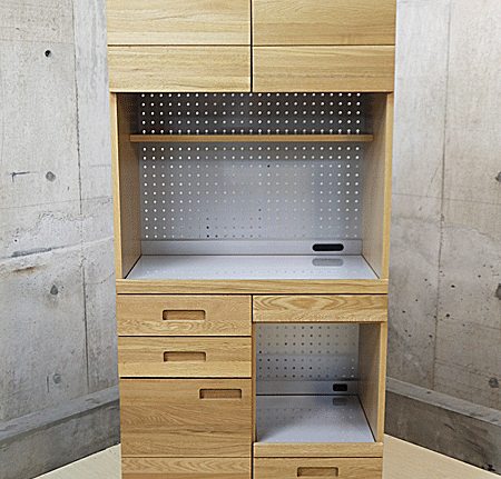 unico】ウニコ HUTTE ヒュッテ キッチンボード オープン W800 食器棚 