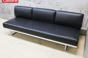 Cassina】カッシーナ LC5 3人掛けソファ デイベッド 黒総革 ル