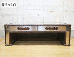 【HALO】ハロ SLAB SMALL COFFEE TABLE スラブ スモール コーヒーテーブル トランク ブラッシュドスチール ヒカキン愛用 出張買取 東京都千代田区