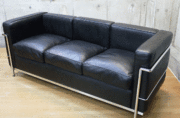 IDC大塚家具】グラン・コンフォール LC2 黒総革 3人掛けソファ ル