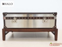 【HALO】ハロ WATSON MEDIUM TRUNK BRUSHED STEEL ワトソンミディアムトランク ブラッシュドスチール スタンドセット センターテーブル 出張買取 東京都目黒区