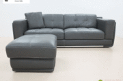 HR366 【美品良好】 KELVIN GIORMANI  黒総革 オットマン GMIK132E○KELVIN GIORMANI / ケルビンジョルマーニ ISOLA