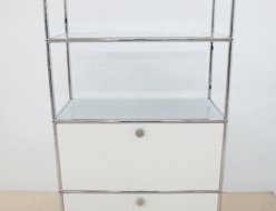 【USM Haller】USMハラー 1列4段 キャビネット/シェルフ ピュアホワイト×ライトグレー 出張買取 東京都江東区