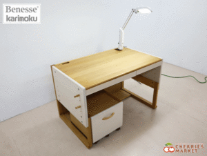 ベンチ 収納付 カリモク家具 Benesse コラボ学習机 成長デスク