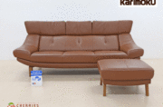 Karimoku】カリモク ZU46 3人掛けソファ&オットマン/スツール 出張買取