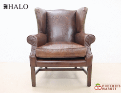 【HALO】ハロ DOWNING CHAIR ダウニングチェア バイカータン レザー アームチェア/1人掛けソファ 出張買取 東京都江東区