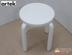【Artek】アルテック stool E60 スツールE60 ホワイト アルヴァ・アアルト バーチ材 フィンランド 出張買取 東京都豊島区