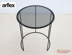 【arflex】アルフレックス CLIPS クリップス 400mm サイドテーブル ガラステーブル 出張買取 東京都大田区