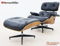 【Herman Miller】ハーマンミラー イームズ ラウンジチェア&オットマン/スツール ウォールナット/黒革 出張買取 東京都大田区