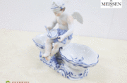 MEISSEN】マイセン ブルーオニオン 天使の磁器 人形付きダブル