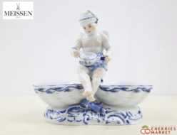 【MEISSEN】マイセン ブルーオニオン 天使の磁器 人形付きダブルボウル ソルトシェルディッシュ 出張買取 東京都世田谷区