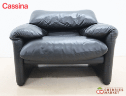 【Cassina】 カッシーナ MARALUNGA マラルンガ 黒総革 1人掛けソファ FY革 ヴィコ・マジストレッティ 出張買取 東京都千代田区