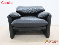 【Cassina】 カッシーナ MARALUNGA マラルンガ 黒総革 1人掛けソファ FY革 ヴィコ・マジストレッティ 出張買取 東京都品川区