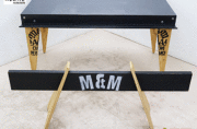 M&M Furniture】エムアンドエム ファニチャー スチールテーブル&ベンチ 