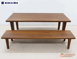 【家具蔵】KAGURA 無垢材 PURE ピュア ダイニングテーブル&ZEN ゼン ダイニングベンチ 特注 ダイニング2点セット 出張買取 東京都目黒区