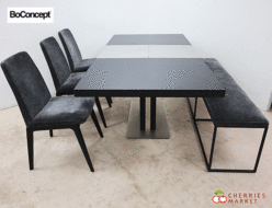 【BoConcept】ボーコンセプト occa オッカ Bari バリ エクステンション ダイニングテーブル/伸長式テーブル&LAUSANNE ダイニングチェア&London ベンチ ダイニング5点セット 出張買取 東京都新宿区