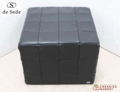 【de Sede/デセデ】IDC大塚家具 最高級 黒総革 CUBE キューブ スツール/オットマン 出張買取 東京都新宿区
