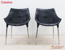 【Cassina】カッシーナ 246 PASSION パシオン アームチェア ダイニングチェア フィリップ・スタルク 黒革×ナイロンシェル 2脚セット 出張買取 東京都港区