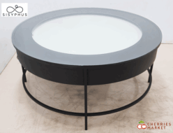 【Sisyphus】シシュフォス コーヒーテーブル/リビングテーブル/センターテーブル ガラス キネティック・アート 照明付 出張買取 渋谷区