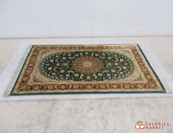 【最高級 ペルシャ絨毯】クム産 シルク メダリオン 150×98 90万ノット ラグ/カーペット 手織り サインあり 出張買取 東京都目黒区